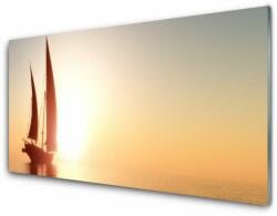  tulup. hu Akril üveg kép Boat Sea Sun Landscape 140x70 cm 2 fogas