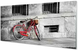  tulup. hu Akrilkép Piros bicikli egy kosár 125x50 cm 2 fogas