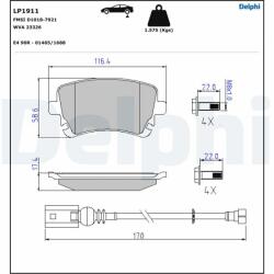 DELPHI Klocki Ham. Vw T5 Tyl (lp1911)