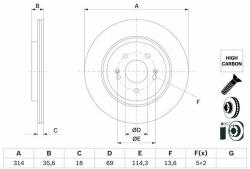 Bosch Disc frana BOSCH 0 986 479 H18 - centralcar