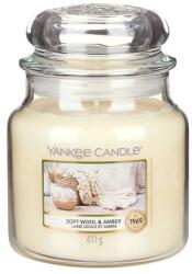 Yankee Candle Lumânare parfumată în borcan - Yankee Candle Soft Wool & Amber 411 g