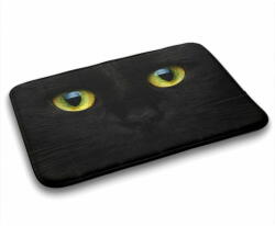  tulup. hu Fürdőszoba szőnyeg Fekete macska 90x60 cm Fehér és szürke