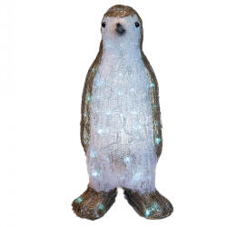 Blaumann Pinguin decoratiune luminoasa de exterior din acril cu 80 led-uri, 8 jocuri de lumini, culoare alb, dimensiune 43 cm, alimentare la priza, MI-1060 (MI-1060)