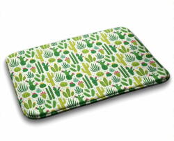 tulup. hu Fürdőszobai szőnyeg Minta kaktuszok 90x60 cm Fehér és szürke