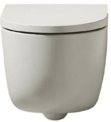 Set vas WC suspendat Hatria, Futura, cu capac WC, rimless, alb (FUTURA SET WC SUSP)