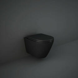 Capac WC, RAK, Feeling, cu soft close si quick release, negru mat (RSTSC3901504)