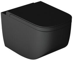 Hatria Set vas WC suspendat Hatria, Next, cu capac, rimless, negru mat (NEXT SET WC SUSP BLACK)