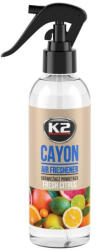 K2 CAYON Deocar - pumpás légfrissítő - Fehér virágok illatú autóillatosító 250 ml