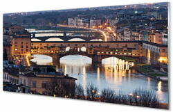 tulup. hu Akrilkép Olaszország Bridges éjszaka folyó 140x70 cm 4 fogas