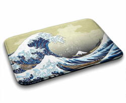 tulup. hu Zuhany kilépő szőnyeg Kanagawa nagy hullám 90x60 cm Fehér és szürke