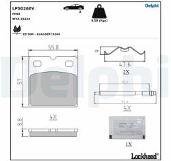 DELPHI fékbetétkészlet, rögzítőfék DELPHI LP5026EV