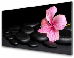tulup. hu Konyhai üveg fali panel Black stone flower 140x70 cm