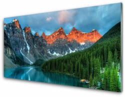 tulup. hu Akrilkép Mountain Lake Forest Landscape 100x50 cm 4 fogas