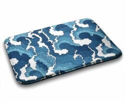  tulup. hu Fürdőszoba szőnyeg Japán hullámok 90x60 cm Fehér és szürke