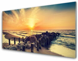 tulup. hu Konyhai panel Hullámtörő beach sea west 100x50 cm