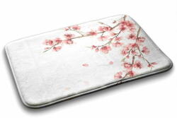  tulup. hu Fürdőszobai szőnyeg Japán virágok 90x60 cm Fehér és szürke
