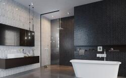 Radaway Walk-in, Radaway Modo XL Black Walk-in fekete zuhanyfal 30-100x200-250 átlátszó - mozaikkeramia