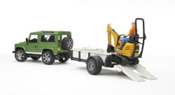 BRUDER Professional Series Land Rover Defender with Trailer - CAT and Man - 02593 (02593)