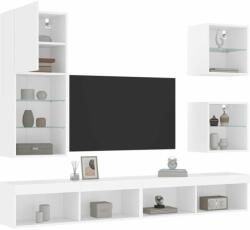 vidaXL 5 darab fehér szerelt fa fali TV-bútor LED-del (3216675) - pepita