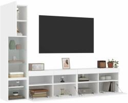 vidaXL 4 darab fehér szerelt fa fali TV-bútor LED-del (3216711) - pepita