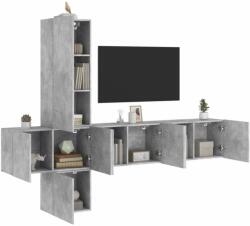 vidaXL 5 darab betonszürke szerelt fa fali TV-bútor (3216460) - pepita