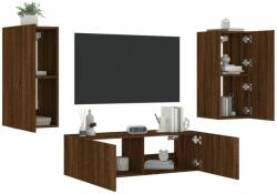 vidaXL 3 darab barna tölgyszínű falra szerelhető TV-szekrény LED-del (3216873) - pepita