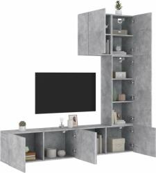 vidaXL 5 darab betonszürke szerelt fa fali TV-bútor (3216485) - pepita