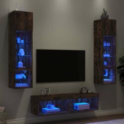 vidaXL 6 darab füstös tölgy színű szerelt fa TV-bútor LED-del (3216626) - pepita