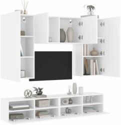 vidaXL 5 darab fehér szerelt fa falra szerelhető TV-bútor (3216518) - pepita