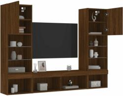 vidaXL 5 darab barna tölgyszínű szerelt fa TV-bútor LED-del (3216696) - pepita