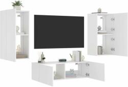 vidaXL 3 darab fehér falra szerelhető TV-szekrény LED-del (3216874) - pepita