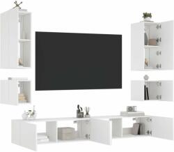 vidaXL 6 darab fehér falra szerelhető TV-szekrény LED-del (3216888) - pepita