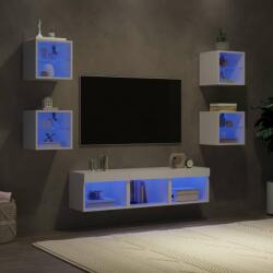 vidaXL 7 darab fehér szerelt fa fali TV-bútor LED-del (3216583) - pepita