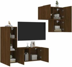 vidaXL 4 darab barna tölgyszínű szerelt fa falra szerelhető TV-bútor (3216434) - pepita