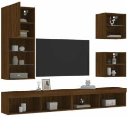 vidaXL 5 darab barna tölgyszínű szerelt fa TV-bútor LED-del (3216681) - pepita