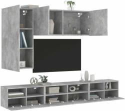 vidaXL 5 darab betonszürke szerelt fa fali TV-szekrény (3216561) - pepita