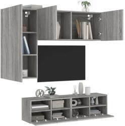 vidaXL 4 darab szürke sonoma színű szerelt fa fali TV-bútor (3216537) - pepita