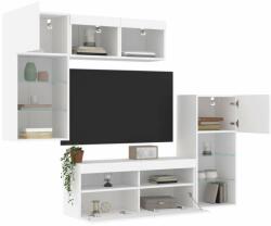 vidaXL 5 darab fehér szerelt fa fali TV-bútor LED-del (3216725) - pepita