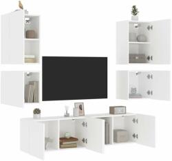 vidaXL 6 darab fehér szerelt fa falra szerelhető TV-bútor (3216471) - pepita