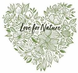Dekupázs szalvéta - Love for Nature - virágos szív (AC-491891DEKO)