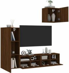 vidaXL 4 darab barna tölgyszínű szerelt fa falra szerelhető TV-bútor (3216506) - pepita