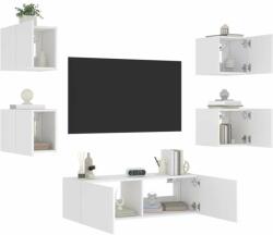 vidaXL 5 darab fehér falra szerelhető TV-szekrény LED-del (3216860)