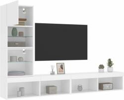 vidaXL 4 darab fehér szerelt fa fali TV-bútor LED-del (3216640) - pepita