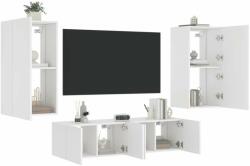 vidaXL 4 darab fehér szerelt fa fali TV-bútor LED-del (3216846) - pepita
