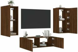vidaXL 3 darab barna tölgyszínű falra szerelhető TV-szekrény LED-del (3216880) - pepita