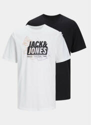 JACK & JONES Set 2 tricouri Map Logo 12260796 Negru Regular Fit