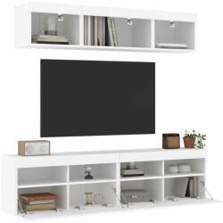 vidaXL 5 darab fehér szerelt fa fali TV-bútor LED-del (3216718) - pepita