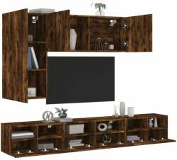 vidaXL 5 darab füstös tölgy színű szerelt fa fali TV-szekrény (3216562) - pepita