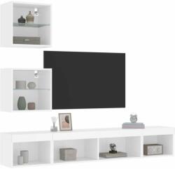 vidaXL 5 darab fehér szerelt fa fali TV-bútor LED-del (3216697) - pepita