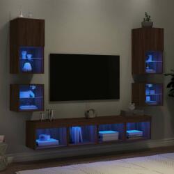 vidaXL 8 darab barna tölgyszínű szerelt fa TV-bútor LED-del (3216596) - pepita